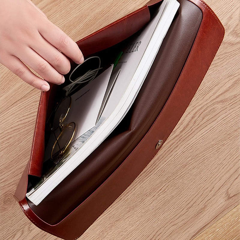 RisePlus Document Folder A4 Leather Briefcase A4 PU Leather Waterproof