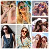 WDZAYXC Polarized Oversized Heart Retro Sunglasses Cute Eyewear UV400 Protection(Tea/Tea)