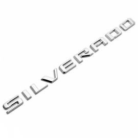 Tailgate Letter Logo Nameplate Emblem 3D Badge Compatible with 2019-2022 Silverado 1x (Silver)