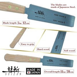 SUIZAN 5 Inch Japanese Style Pull Saw Flush Cut Tool For Woodworking And Home Improv...