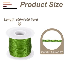 sourcing map Metallic Cord,1mmx100m Green Ornaments Strings Metallic Non Stretch Thread Tinsel Rope Christmas Ribbon for Gift Wrapping,Jewelry Making, DIY Crafts