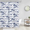 AAtter Blue Fish Shower Curtain Kids Cute Navy White Funny