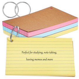 TEHAUX 3 Sets Ruled Index Cards with Rings and Holes Study Note Cards Blank Lined Flash Cards Small Notebooks Bulk Colorful Notepads Flashcards for Studying Students Teacher Home Office