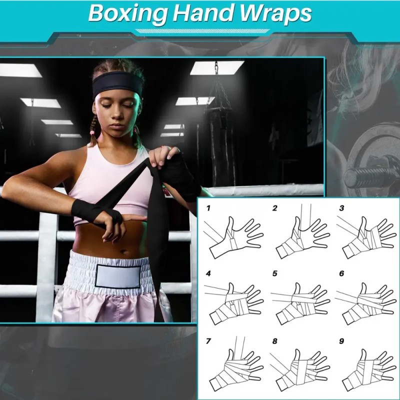 Vendas De Boxe elásticas Getrich GETRICH-QJBD-8 Rojo y Negro
