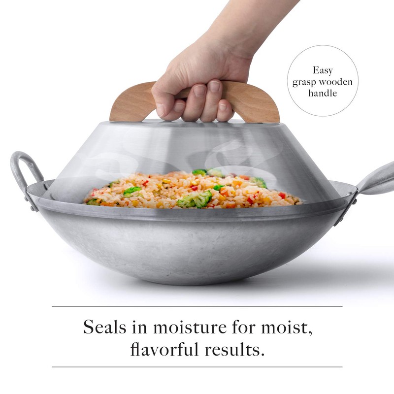 Mammafong Aluminum Wok Dome Cover for 14" Hand Hammered Wok,