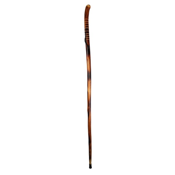 SE Natural Wood Walking Stick with Root Head, Carved Hand Grip, Steel Spike and Metal-Reinforced Tip Cover, 55" - WS631-52RH