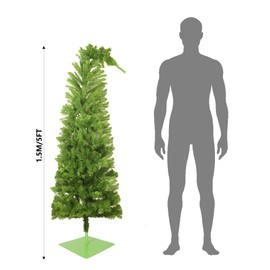 BLACICO Green Santa's Hat Christmas Tree, Easy Assembly with Metal Stand and Hinged Branches for Home Party Decoration, 5ft Whimsical Christmas Tree - Christmas Decorations