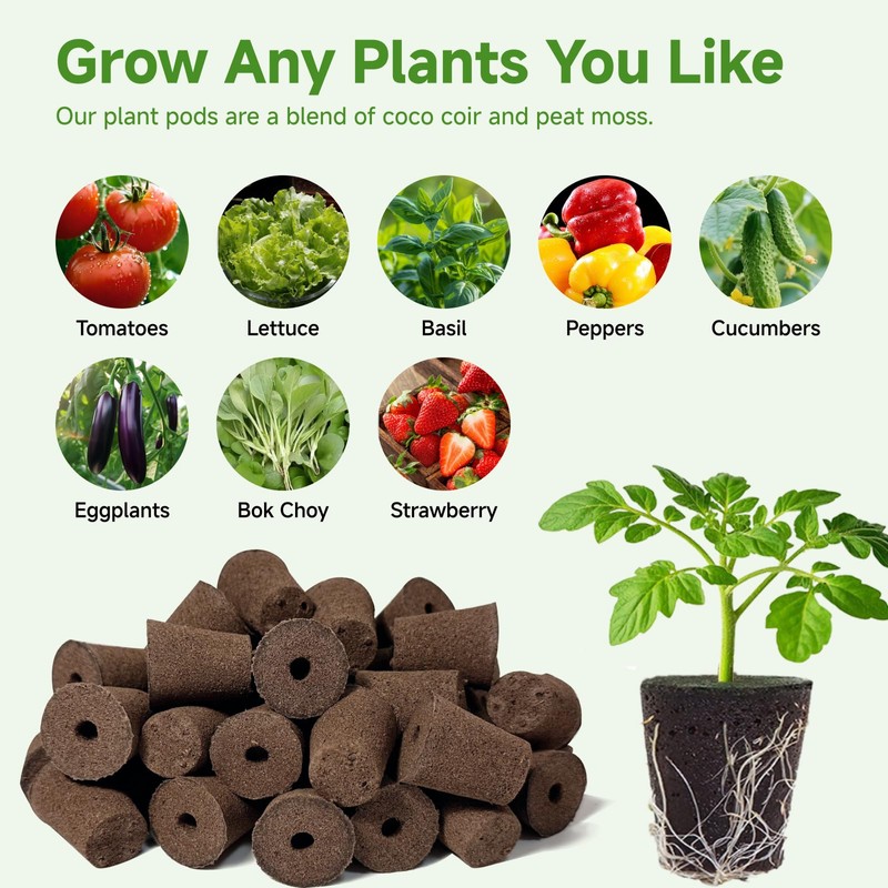 TEZKOLES 50 Pack Round hydroponic Growth Sponge, Suitable for Indoor