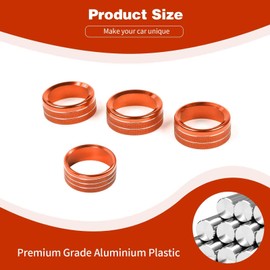 PDKLIN for Jeep JL AC/Radio/Headlight Knob Cover Trim Ring for Jeep Wrangler JL JLU Gladiator JT 2018-2024 Orange Interior Accessories 4pcs