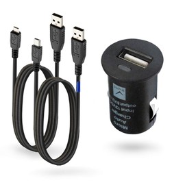 T POWER Car Adapter Charger for Leica Disto D810 S910 D2 D3 D3a D5 D8 Pro Laser Target Touch Laser Rangefinder Distance Measure Auto car adpater + USB Data Charge Cableplug Spare