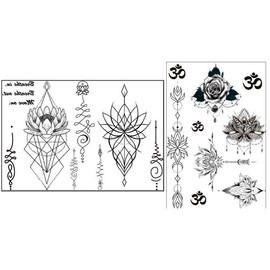 2 Sheets Temporary Breast Tattoo Underboob Tattoos Flowers Lotus Flowers Tattoos N603 604