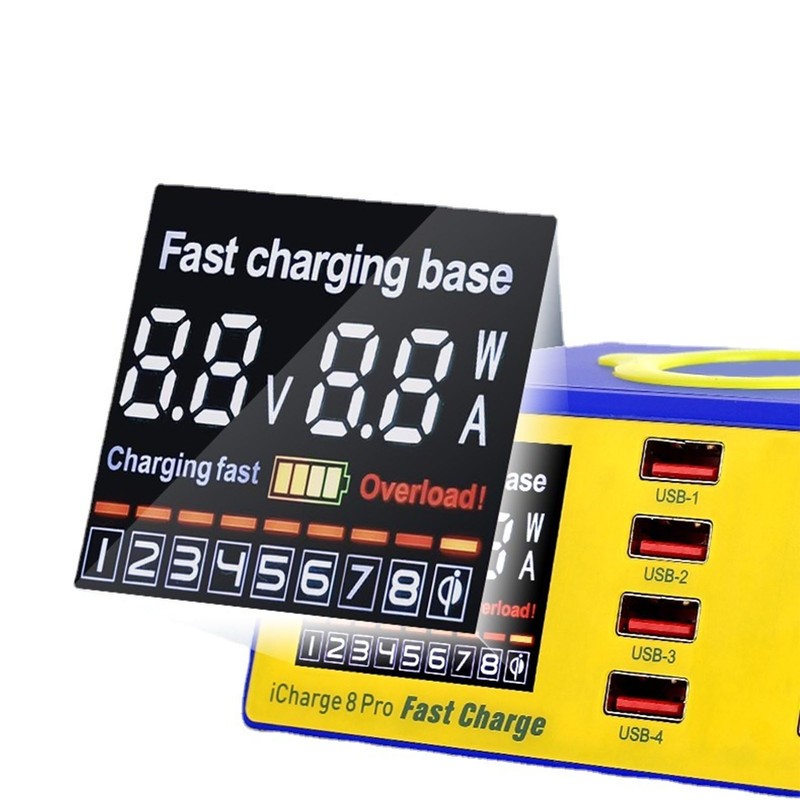 100w USB Charging Station with QC3.0 PD Fast Charging Interface