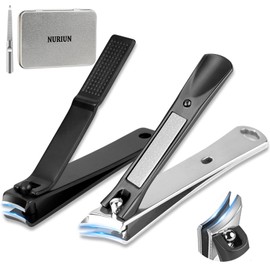 Ingrown Nail Clippers Set, Slanted Toenail Clippers & Fingernail Clipper for Mens Thick Toenails for Seniors, Heavy Duty Large Nail Cutter for Women, Adult, Angled Nail Clippers for Seniors