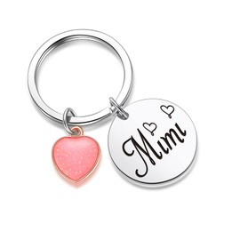ZNOSVEI Mimi Birthday Keychain - Grandma Gifts From Grandkids, Mimi Gifts For Grandma Appreciation Jewelry - Grandmother Keychain For Gigi, Nonna, Mamaw, Yaya Jewelry - Mom Keyring For Meme, Abuela