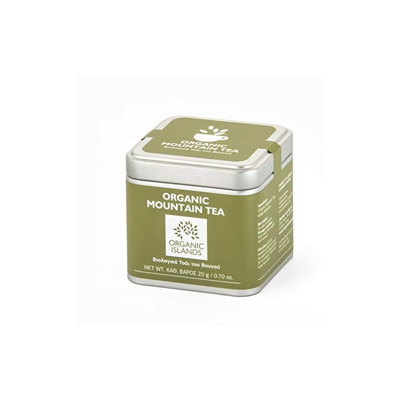Organic Islands Herbs Greek Mountain Tea Single Cube Tin, 20