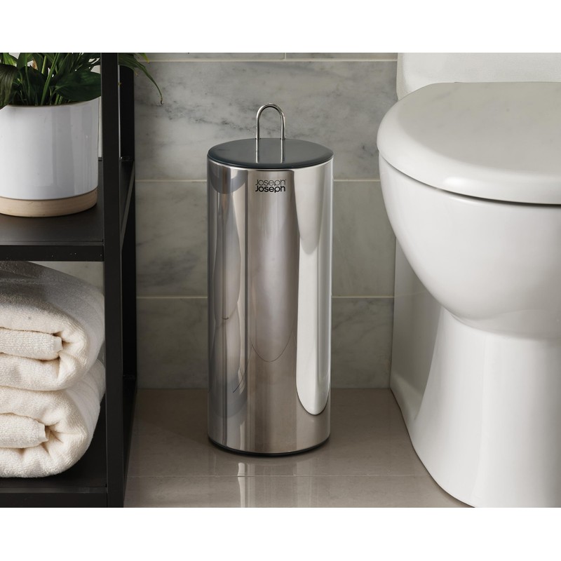 Joseph Joseph EasyStore Luxe Stainless Steel Concealed Toilet Paper Holder