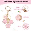 PATIKIL Pink Flower Keychain Charm, Cute Enameled Keychain Initial Floral