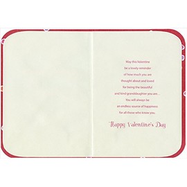 Large Flowers with Sparkling Green Stems: Granddaughter - Designer Greetings Valentine's Day Card