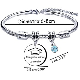 Women's Bracelet with Stainless Steel Pendant "Congratulations Graduate" Graduation Gift for Daughter Friend Granddaughter