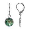 Silvershake 10MM Round Shape Abalone Paua Shell Inlay White Gold