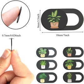 CHJIEJIE Webcam Cover Thin Webcam Cover Set Camera Cover Accessories with Plant Pattern Protection Your Privacy for Laptop, PC, MacBook