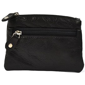 Ladies Butter Soft Genuine Leather Coin Purse (Black)