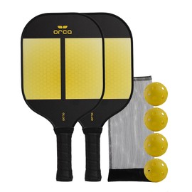 Orca Paddle Co. Alto Pickleball Paddles, Set of 2, with 4 Pickleballs, Mesh Bag Racket for Beginners, Intermediate, Advanced Players - Premium Pickle-Ball Accessories and Equipment