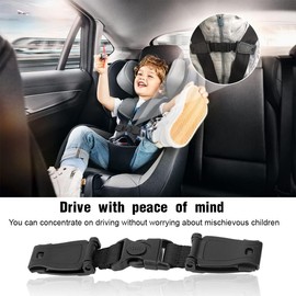 Clyhon Buckle Protection Child Seat, Car Seat Chest Strap Clip, Child Safety Belt Buckle Strap, Belt Safety Child Seat, Child Seat Belt Clip for Car Seats, Pushchairs, Pack of 2, Black