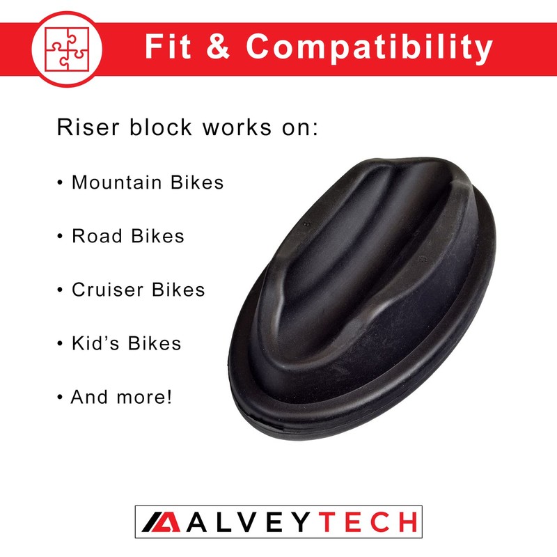 AlveyTech Front Wheel Riser Block for Indoor Bike Trainer -