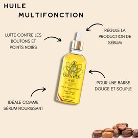 Essentioil Organic Jojoba Oil - 100% Pure and Natural - For All Skin Types - Hair, Young Skin - Strengthens Hair - 100 ml - French Brand