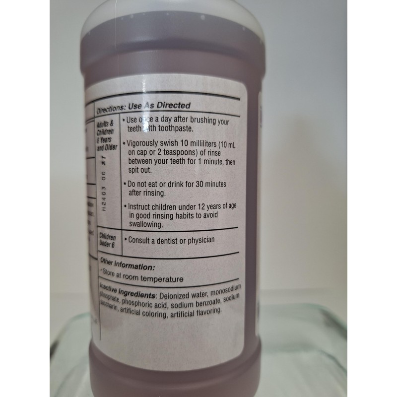 Ortho Guard Grape Flavored .044% Fluoride Rinse A Rinse indicated