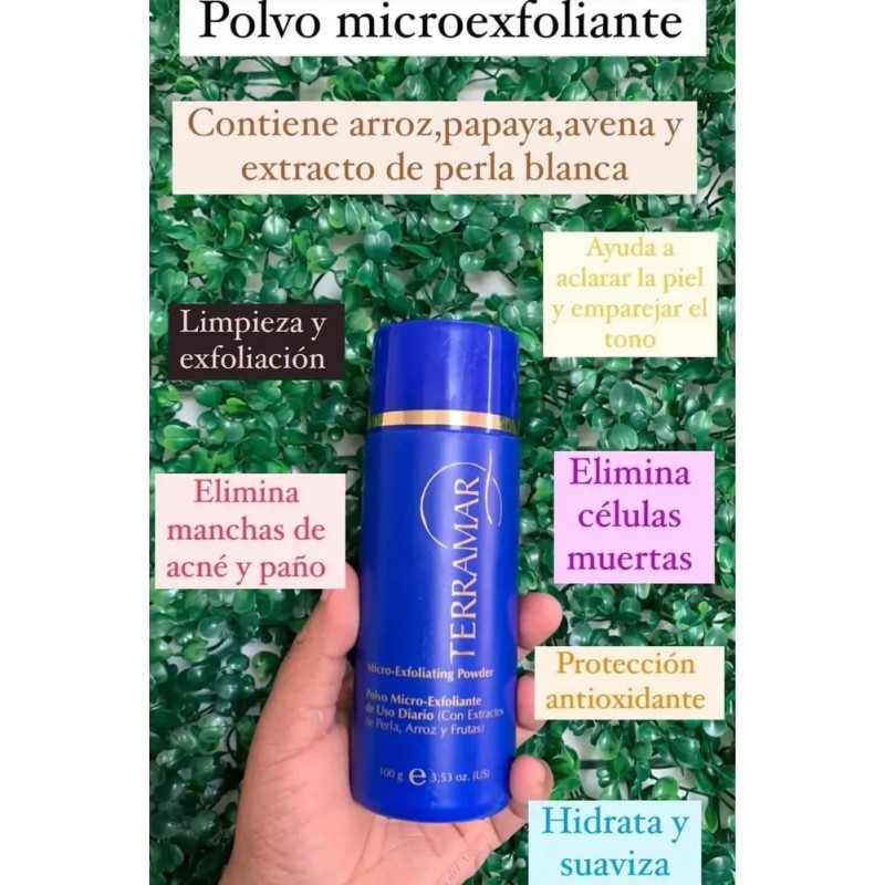 Polvo Microexfoliante Terramar Uso Diario, 100 Grs. Original