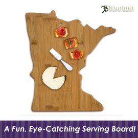 Totally Bamboo Minnesota State Shaped Cutting Board, Natural Bamboo