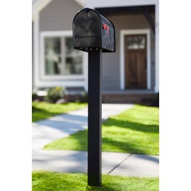 Architectural Mailboxes Brighton Aluminum Mailbox Post, Compatibility Code A, B, C, D, BP000BAM, Black