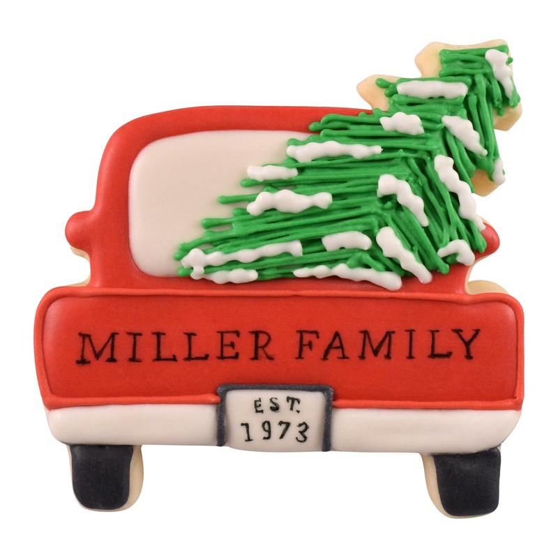R&M Truck With Tree 3.25" Tinplated Cookie Cutter, Silver