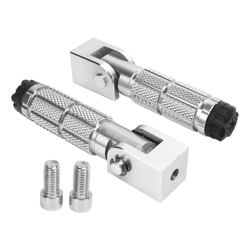 2Pcs Motorcycle Foldable Foot Pegs M8 Antislip Aluminium Alloy Universal