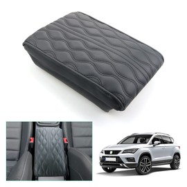 GAFAT Seat Ateca FR Facelift/Cuprα Ateca 2017-2023 2024 2025 Centre Armrest Cover, Seat Ateca 2024 Centre Console Armrest Protection Armrest Covers, Leather Padding, Seat Ateca Accessories (4 cm