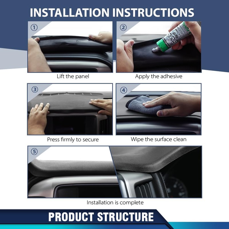 PIT66 TPE Dash Bezel Cover Dashboard Light Gray Compatible with