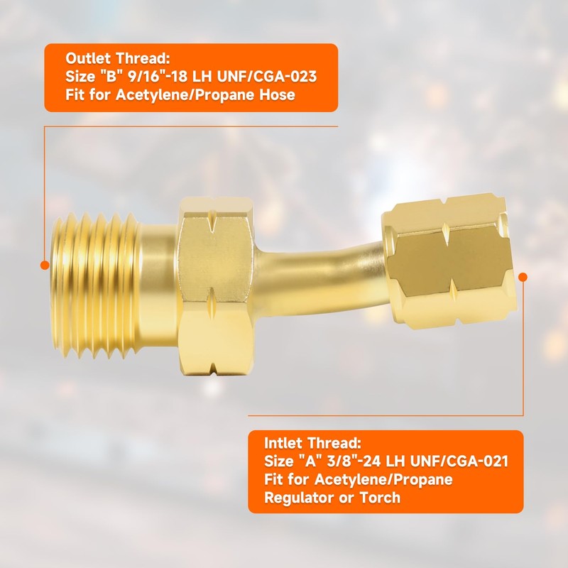 Acetylene Propane Hose Adaptors and Oxygen Hose Coupler Connect Size