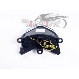 TOPZONE Fit Kawasaki 2004-2005 Ninja ZX-10R ; Motorcycle LED Rear Lamp Brake Tail Light + Integrated Turn Signal Function (Clear)