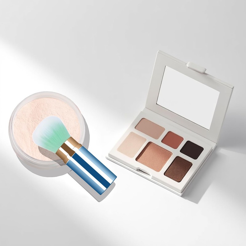 Xinpinzhou Blue Retractable Makeup Brush, Retractable Blush Blusher Face Powder