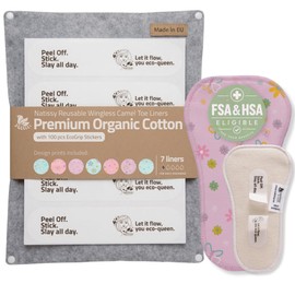 2 in 1 Camel Toe Organic Cotton Washable Panty Liners Small Set of 7