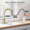 FORIOUS Gold Kitchen Faucet with Soap Dispenser, High Arc Modern