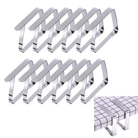 12 Pcs Tablecloth Clips Sliver Table Cloth Clips Campsites Tablecloth Stainless Steel Table Cloth Clip Fit for Table Cover Clamps Picnic Outdoor Party Wedding Metal Indoor And Tables Restaurant
