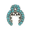 Emulily Western Turquoise Squash blossom Adjustable Cuff Ring