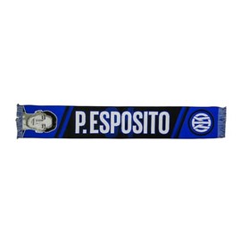 Inter, Sciarpa Jacquard dedicata al giocatore Pio Esposito, 100% Acrilico, Nero/Blu/Bianco, 135x22cm