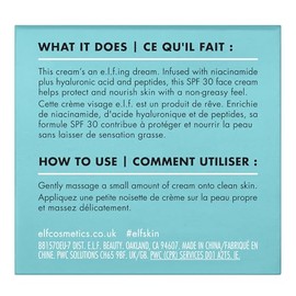 e.l.f. SKIN Holy Hydration! Face Cream, Broad Spectrum SPF 30 Sunscreen, Moisturises and Makes Skin Supple, Ultra Hydrating, Vegan & Cruelty Free, 50 g