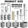 34PCS Concrete Hole Saw Kit, 30-110mm Masonry Drill Bits with