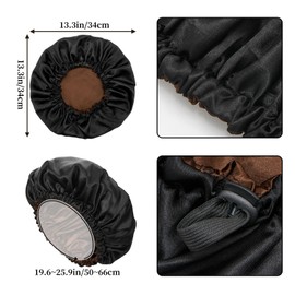 QIUTIMIY Satin Bonnet for Curly Hair,Bonnet Hair Wrap for Sleeping with tie, Hair Bonnet for Long Braid Hair,Black&Brown