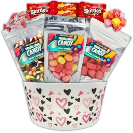 Fun Flavors Box Valentine's Freeze-Dried Candy Gift Basket - 16 Count Variety Pack Care Package